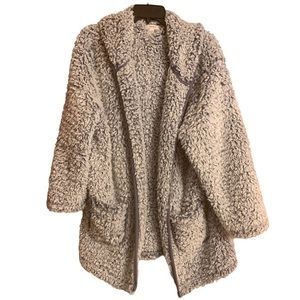 Kensie Faux Fur Cardigan with hood Size L/XL